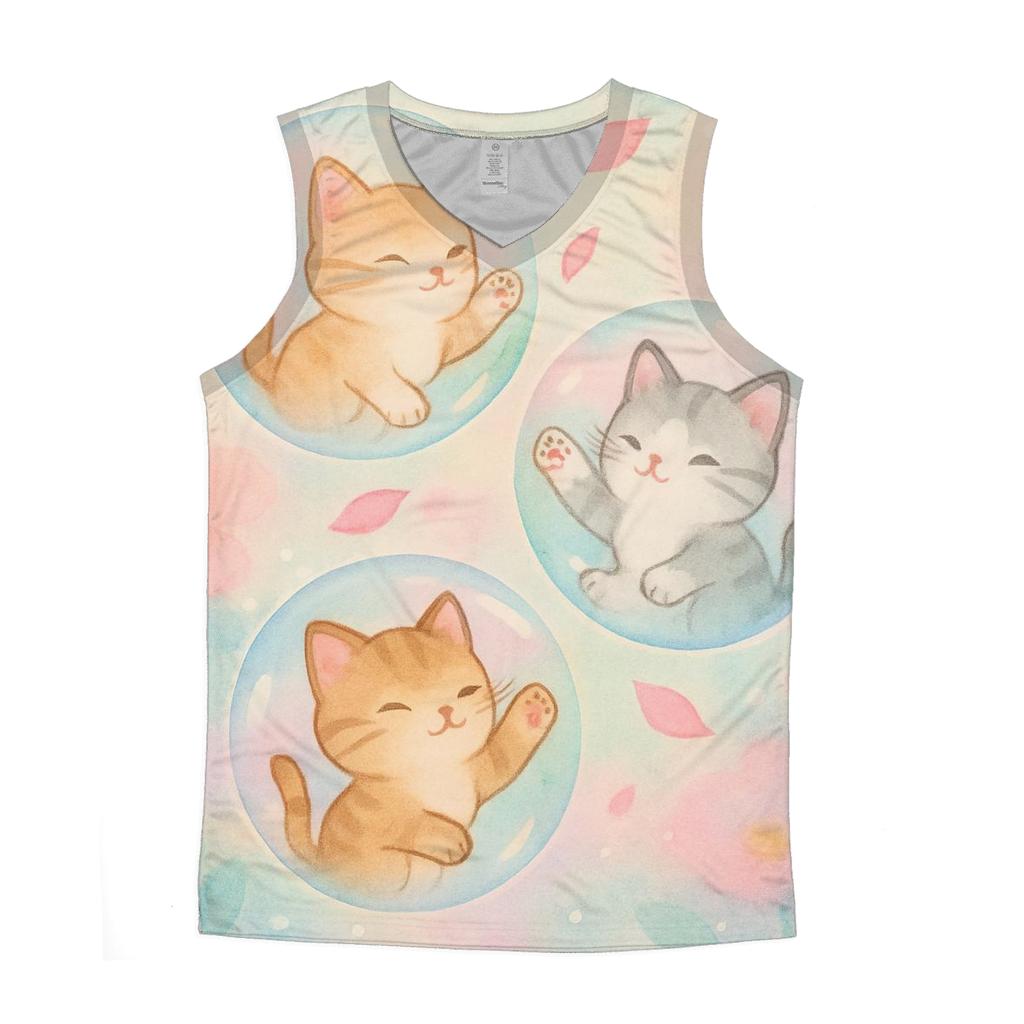 Garden Of Floating Kittens cotton sleeveless tops