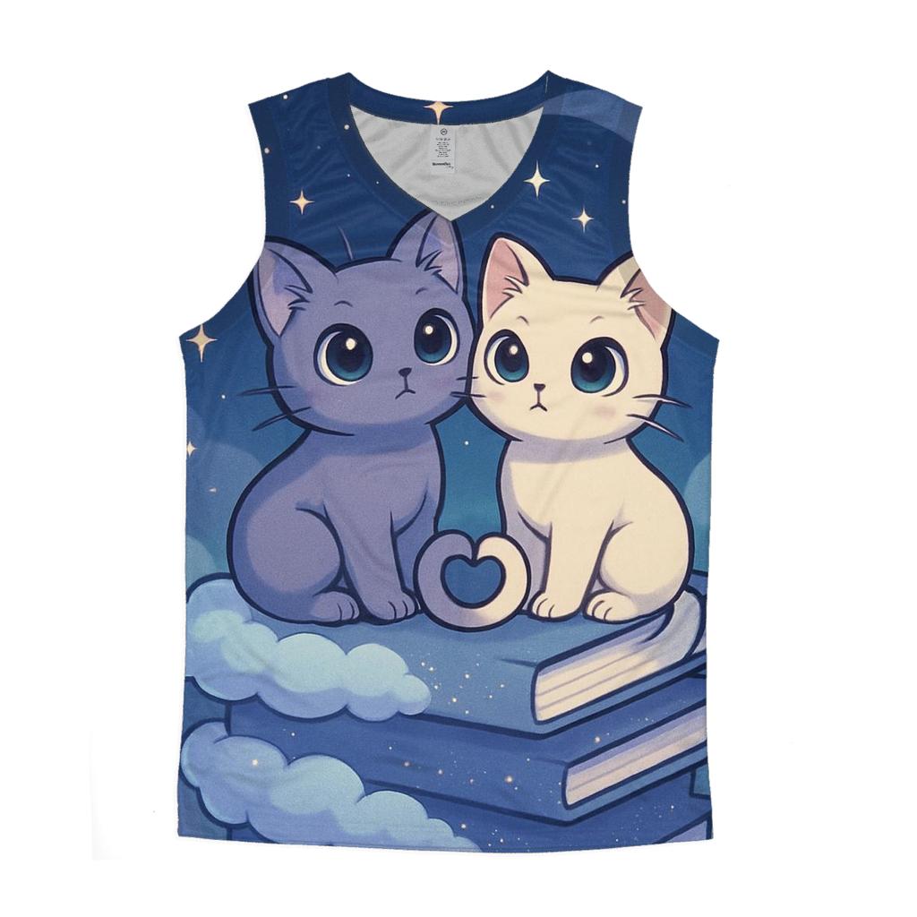 Cloud Library Stargazer Cats trendy fitted tank tops