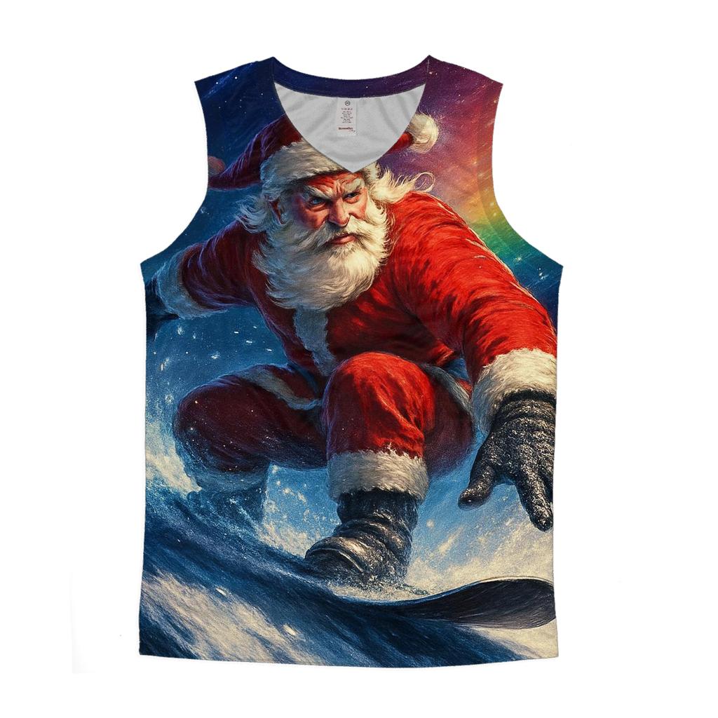 Santa Snowboard Comet Run custom tank tops