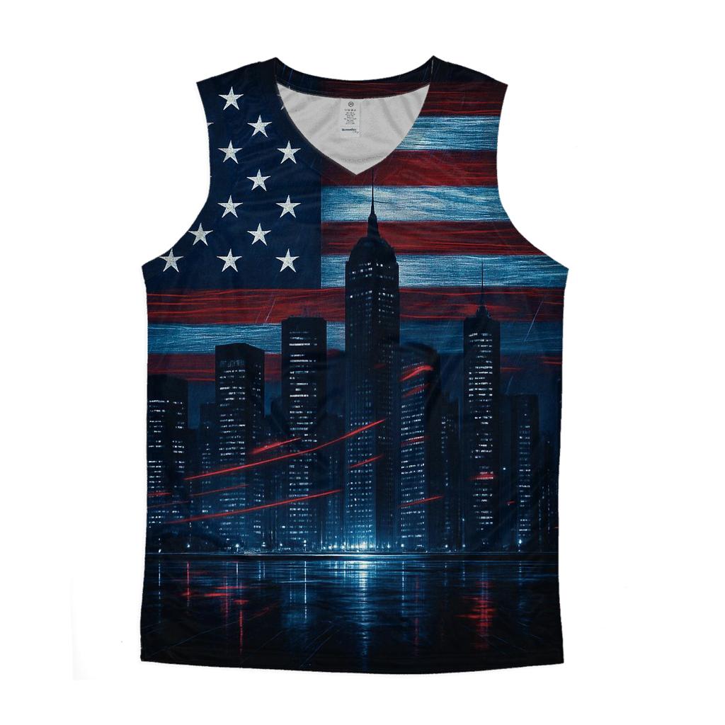 Midnight Skyline Flag Fusion custom tank tops