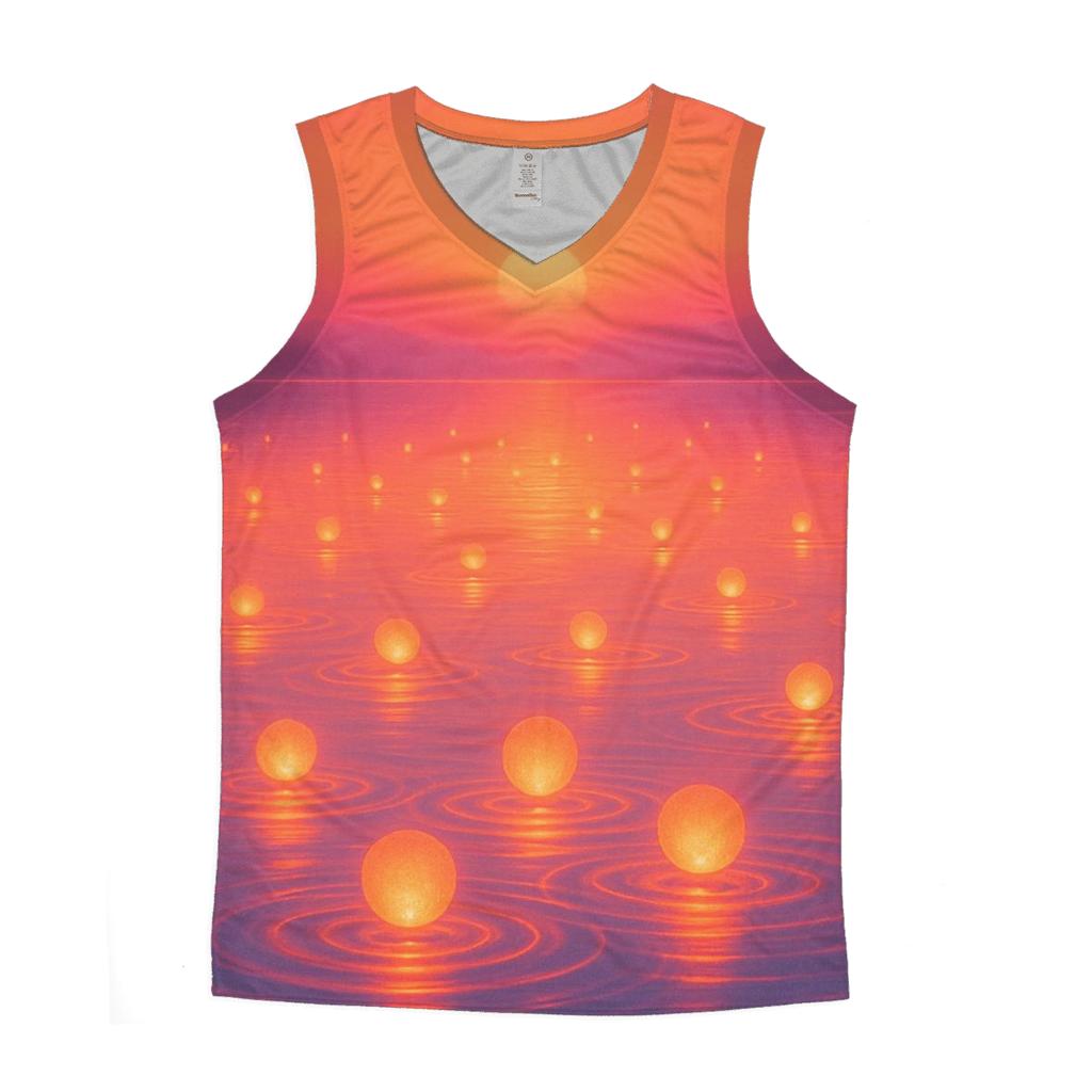 Floating Lantern Lagoon Sundown stylish racerback tanks