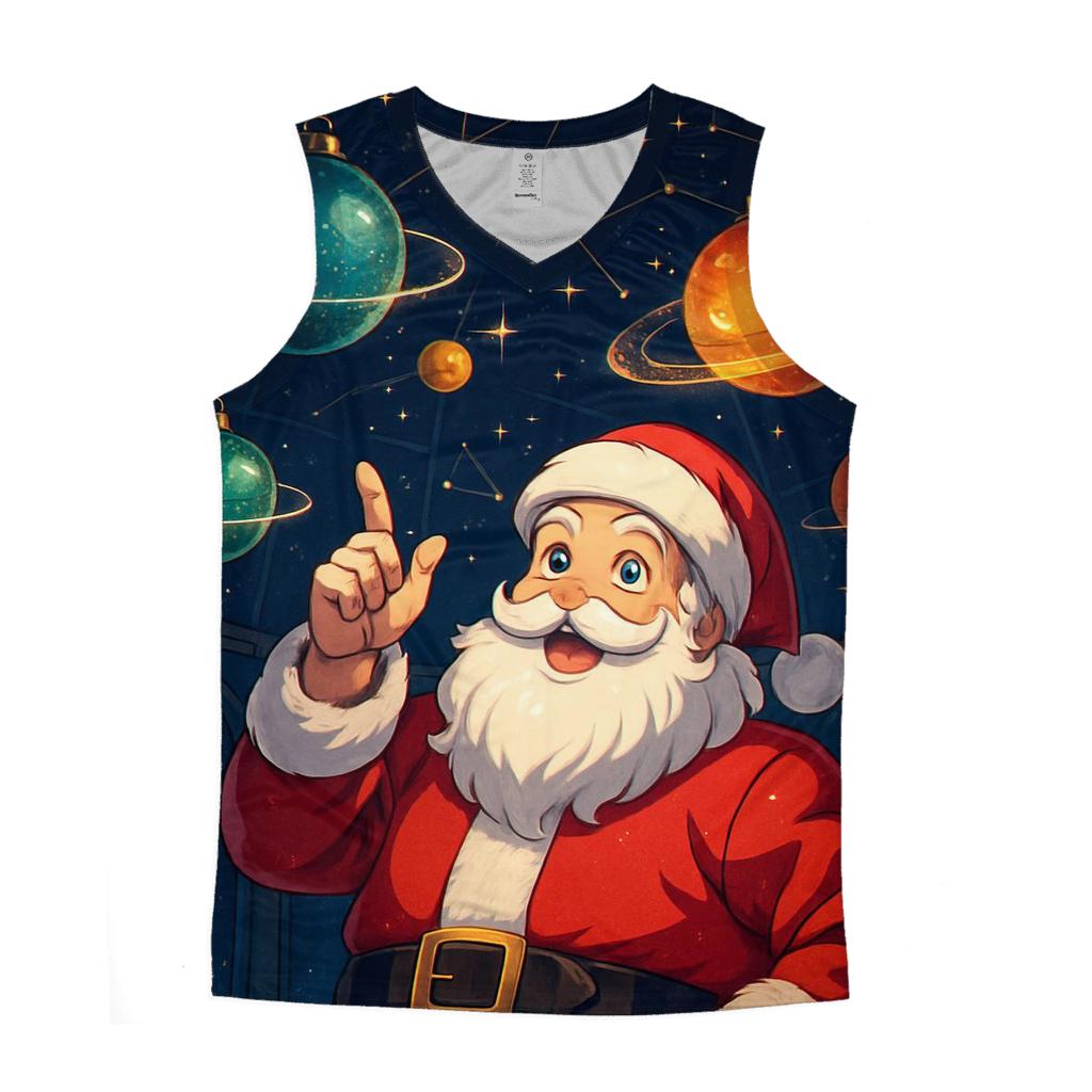 Ornament Planetarium Santa Stargazer custom tank tops