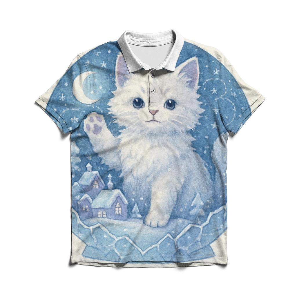 Crystal Snowglobe Cat Kingdom personalized polo shirts