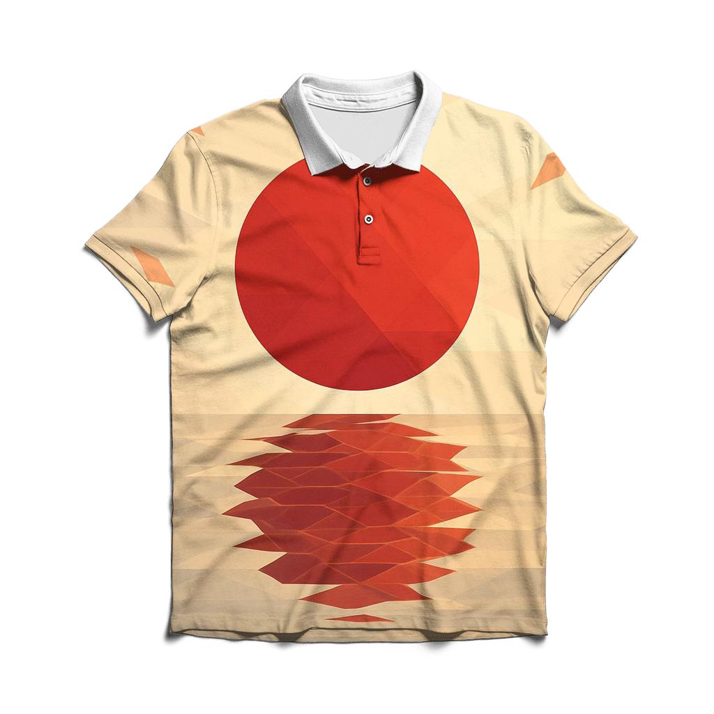 Sakura Reflection Flag Of Japan casual sports polo shirts