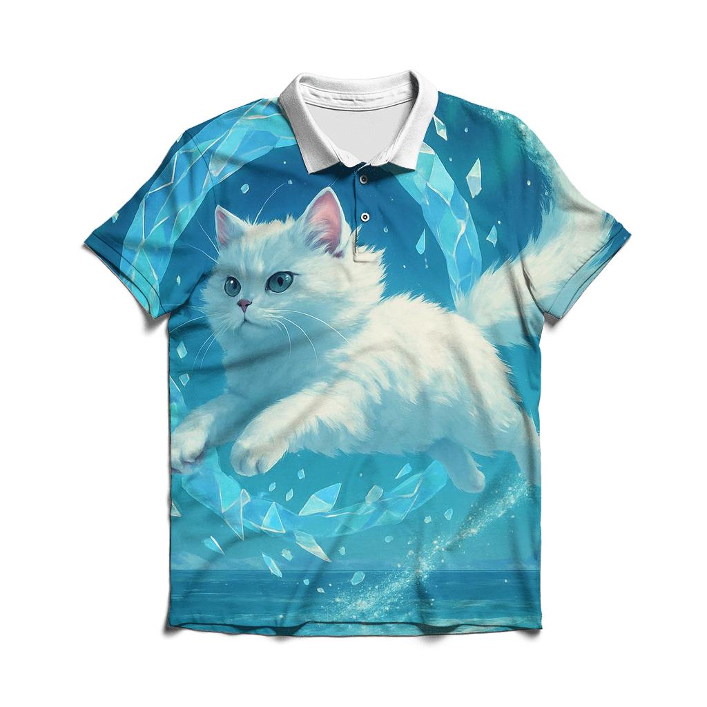 Polar Prism Snow Cat designer slim fit polos
