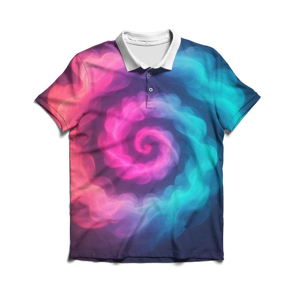 Iridescent Smoke Carousel stylish collar polo tees