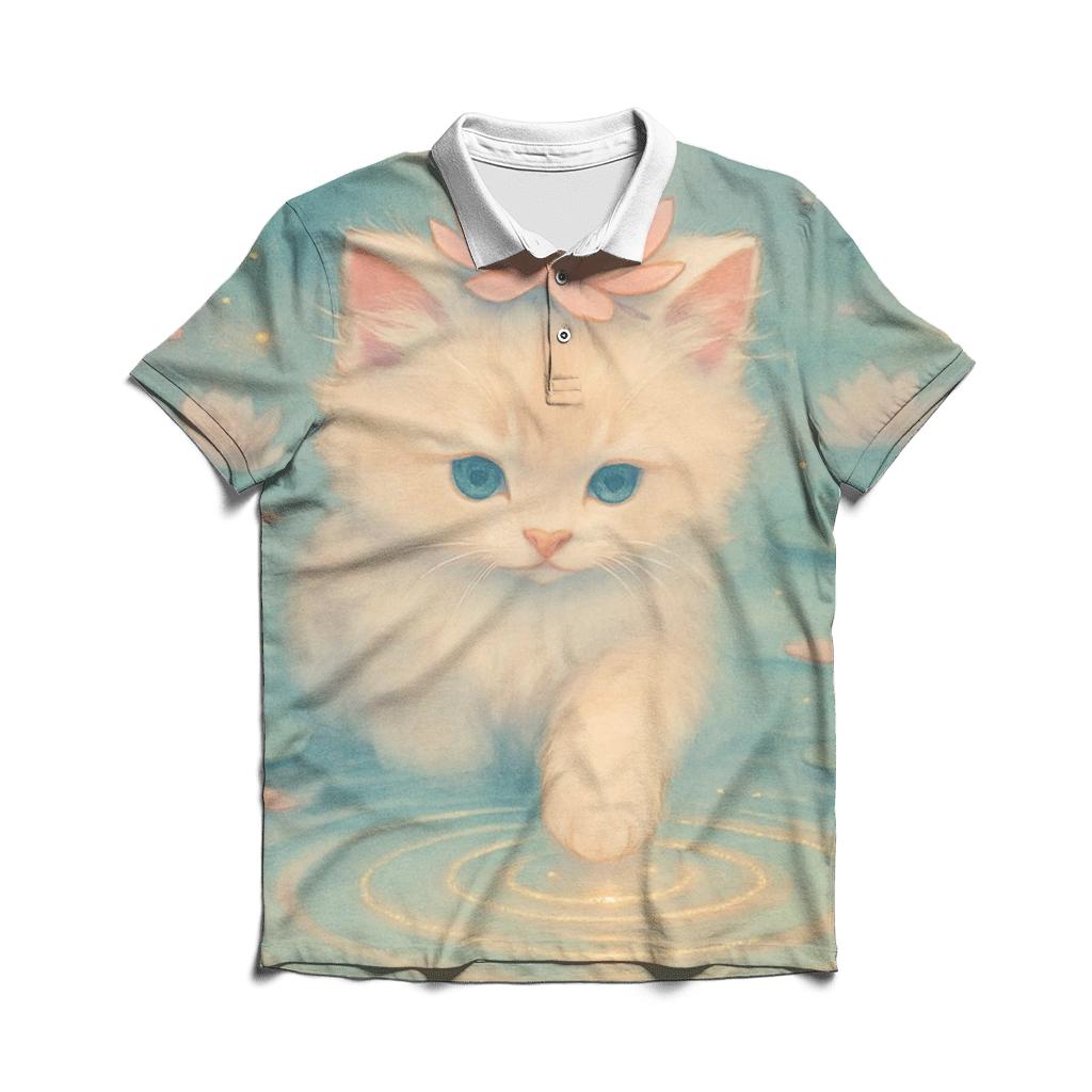 Whispering Lotus Pond Kitten classic pique polos