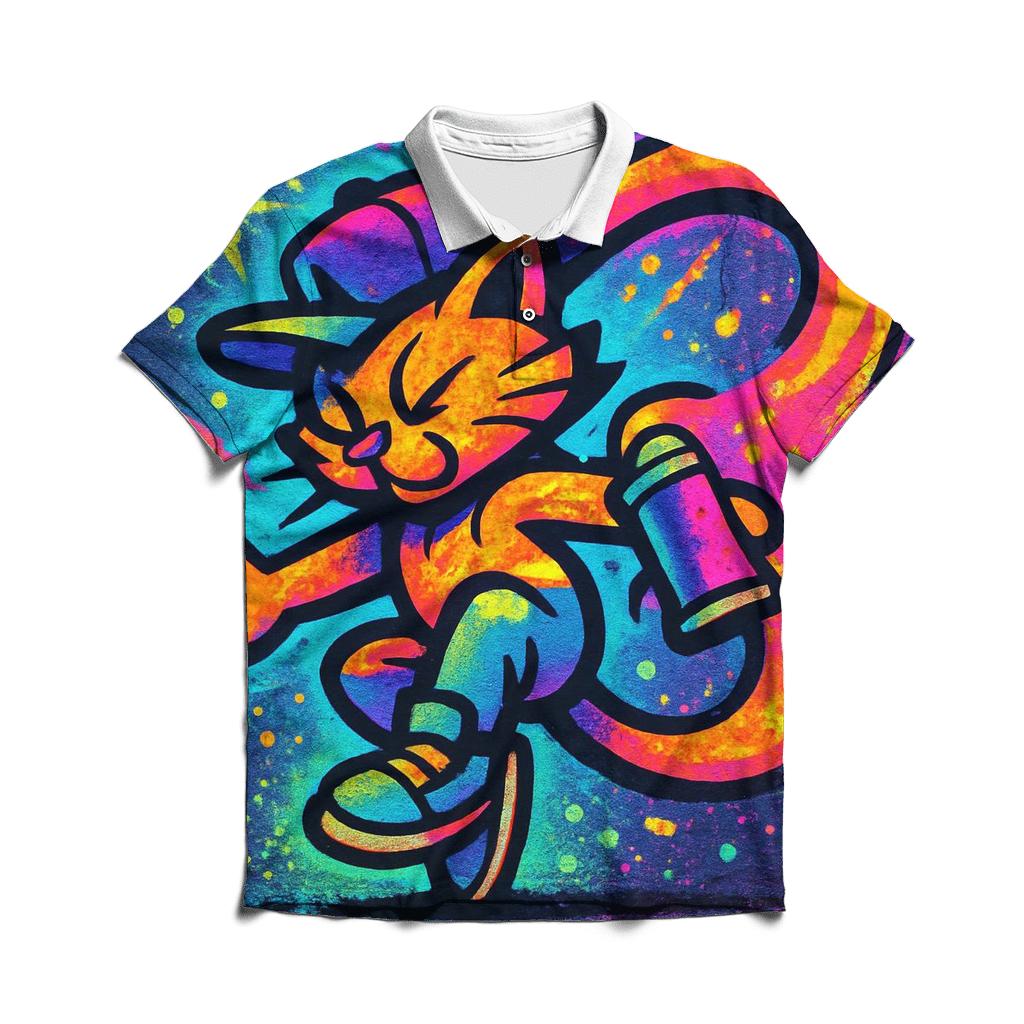 Graffiti Meteor Breakdancer Cat personalized polo shirts