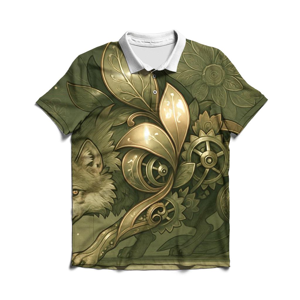 Mechanical Garden Wolf classic pique polos