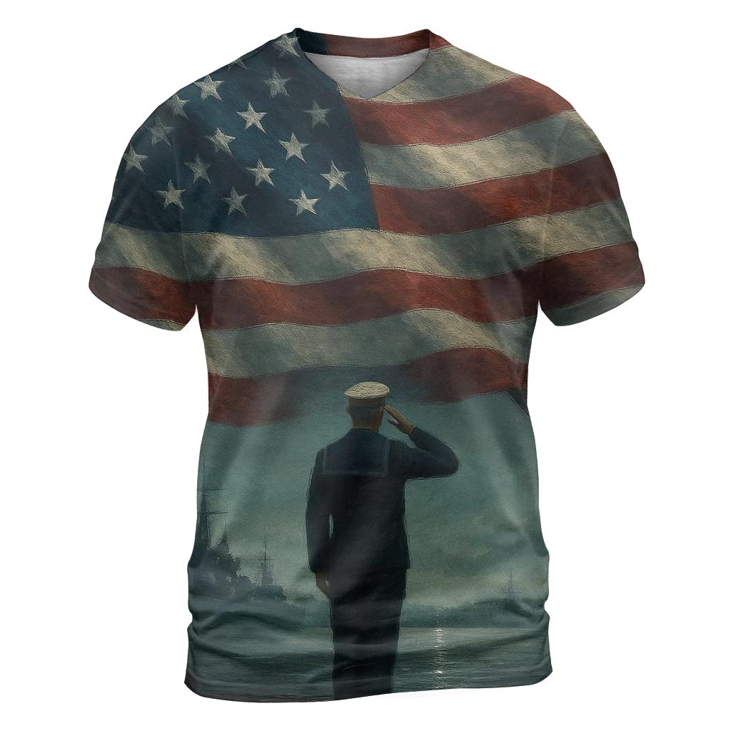Harbor Watch Flag And Steel Horizon unique graphic print tees