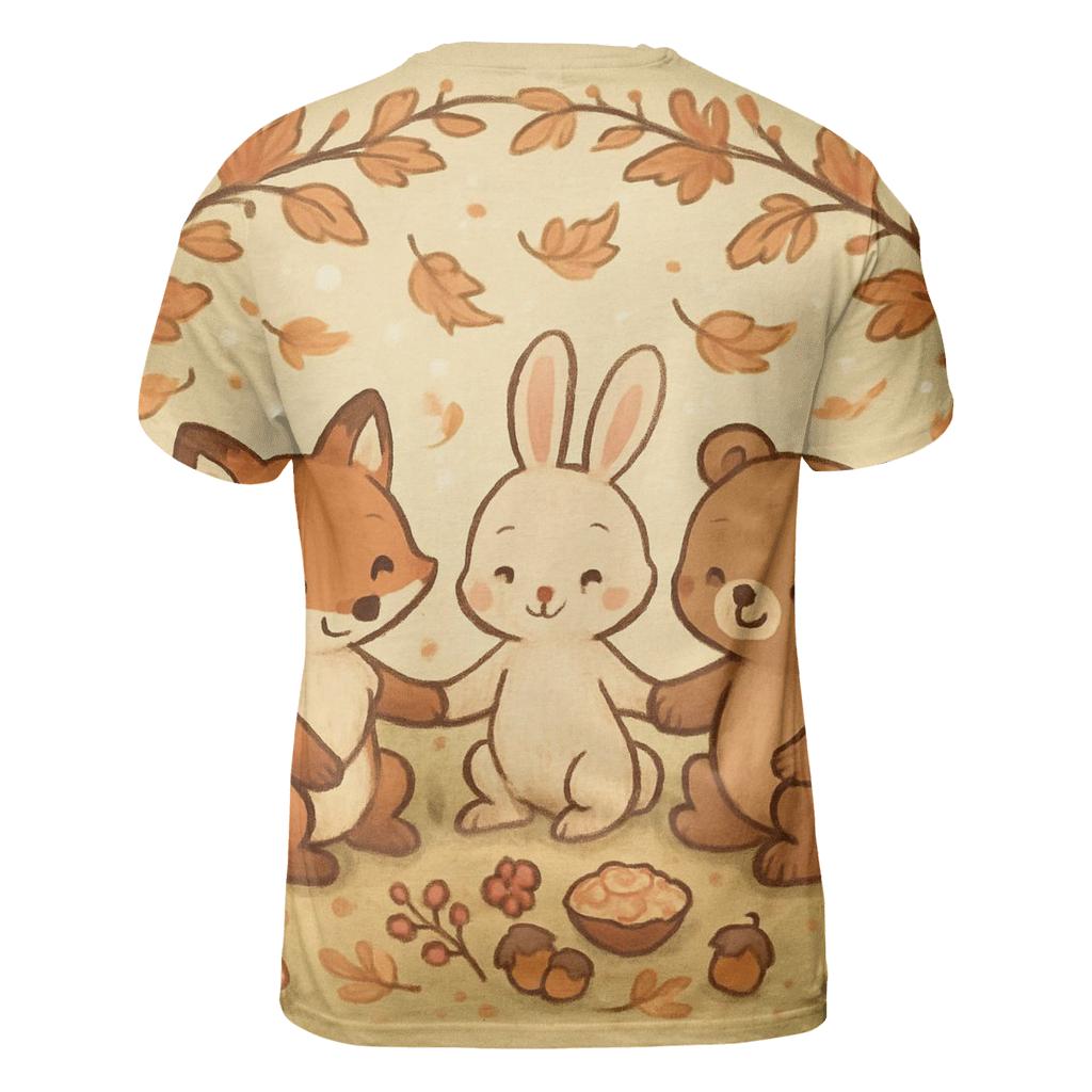 Woodland Friends Gratitude Circle statement graphic shirts