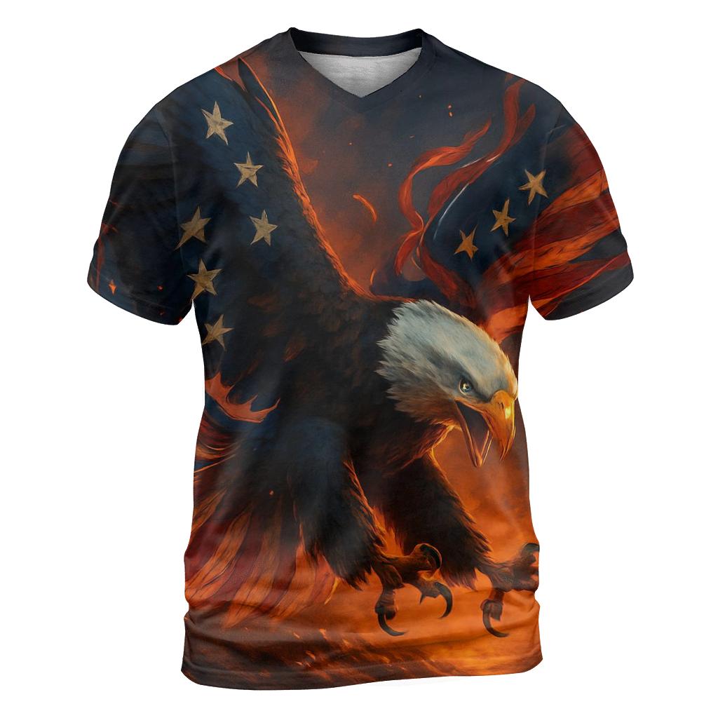 Eagle Of Ember Stripes vibrant all-over design tees