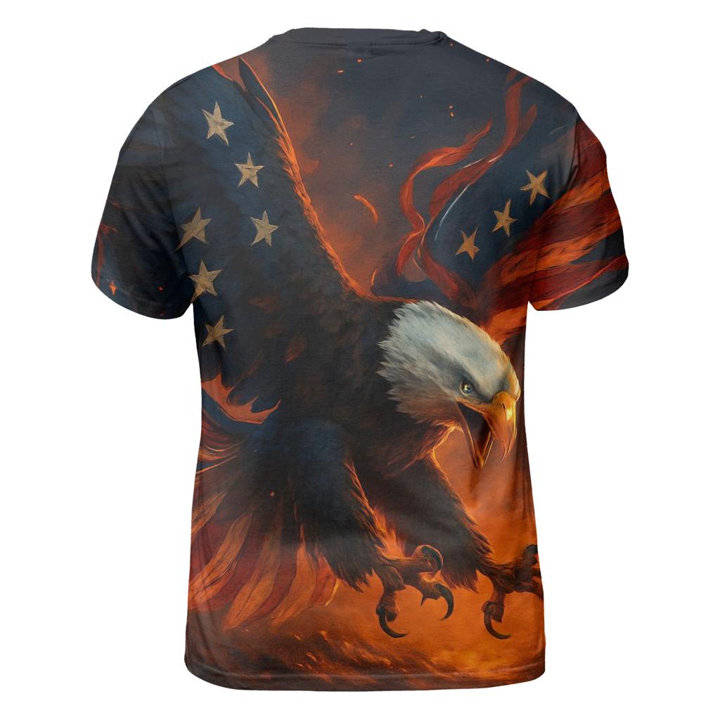 Eagle Of Ember Stripes vibrant all-over design tees