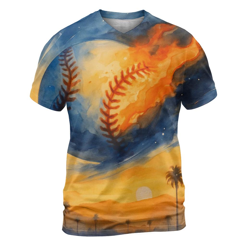 Sunset Seamfire Over Los Angeles vibrant all-over design tees