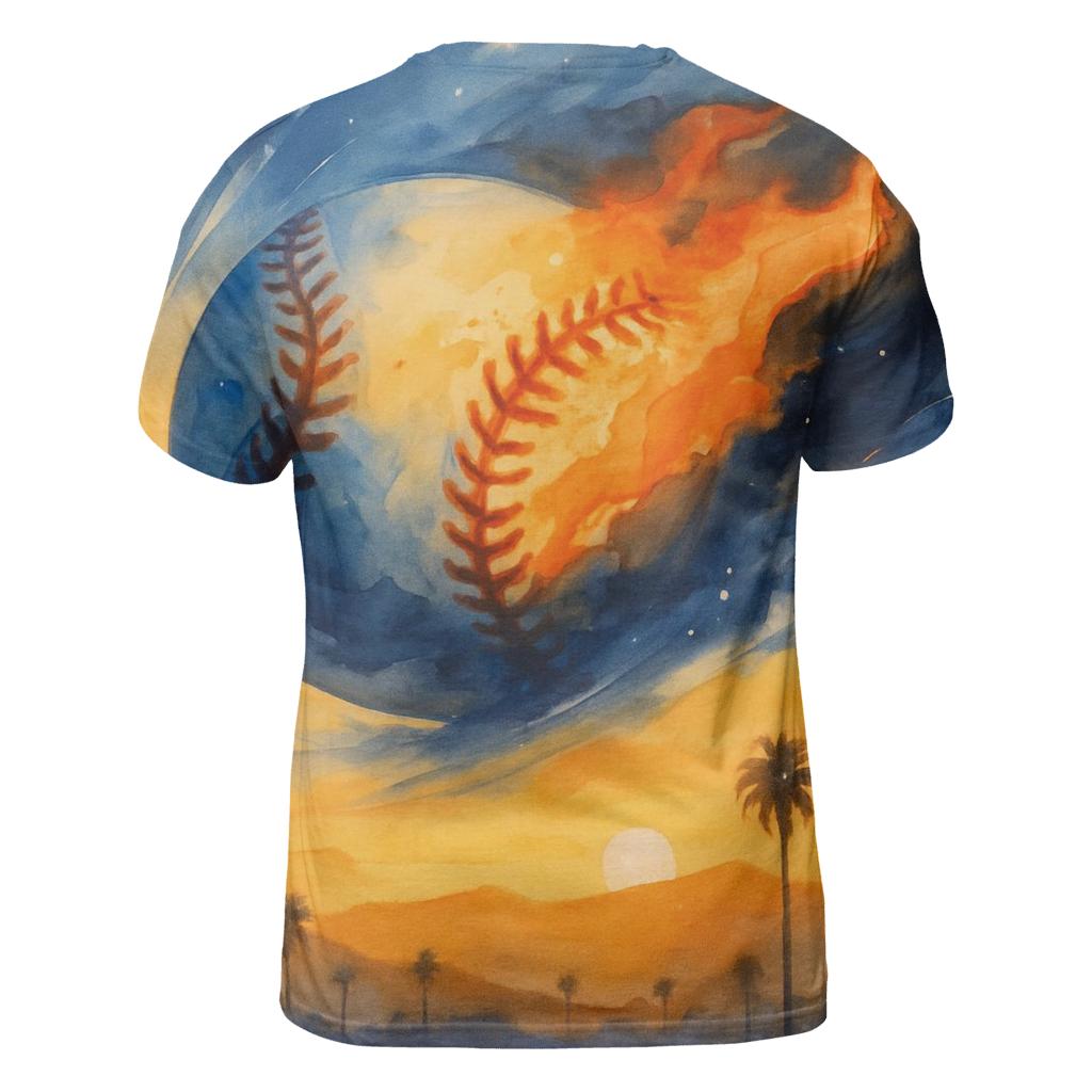 Sunset Seamfire Over Los Angeles vibrant all-over design tees