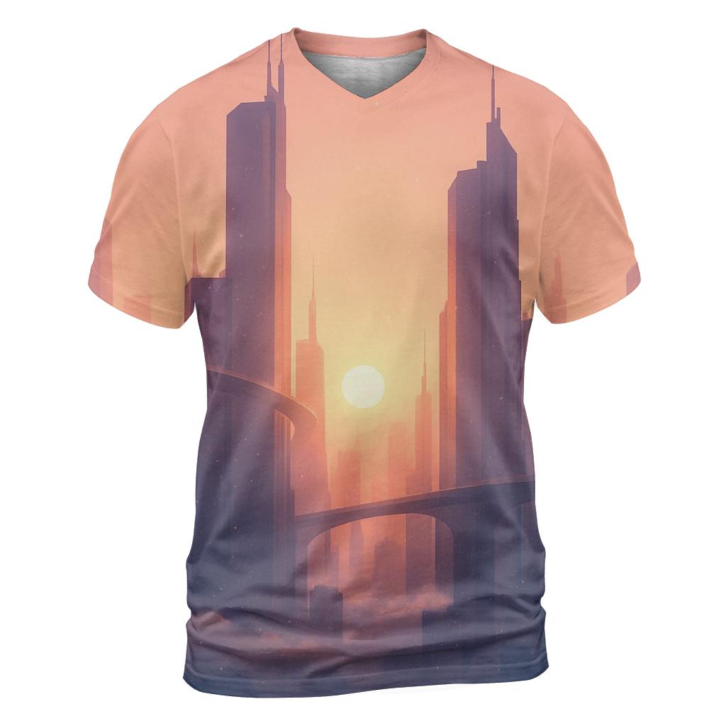 Skybridge Skyline Golden Hour Drift creative print fashion shirts