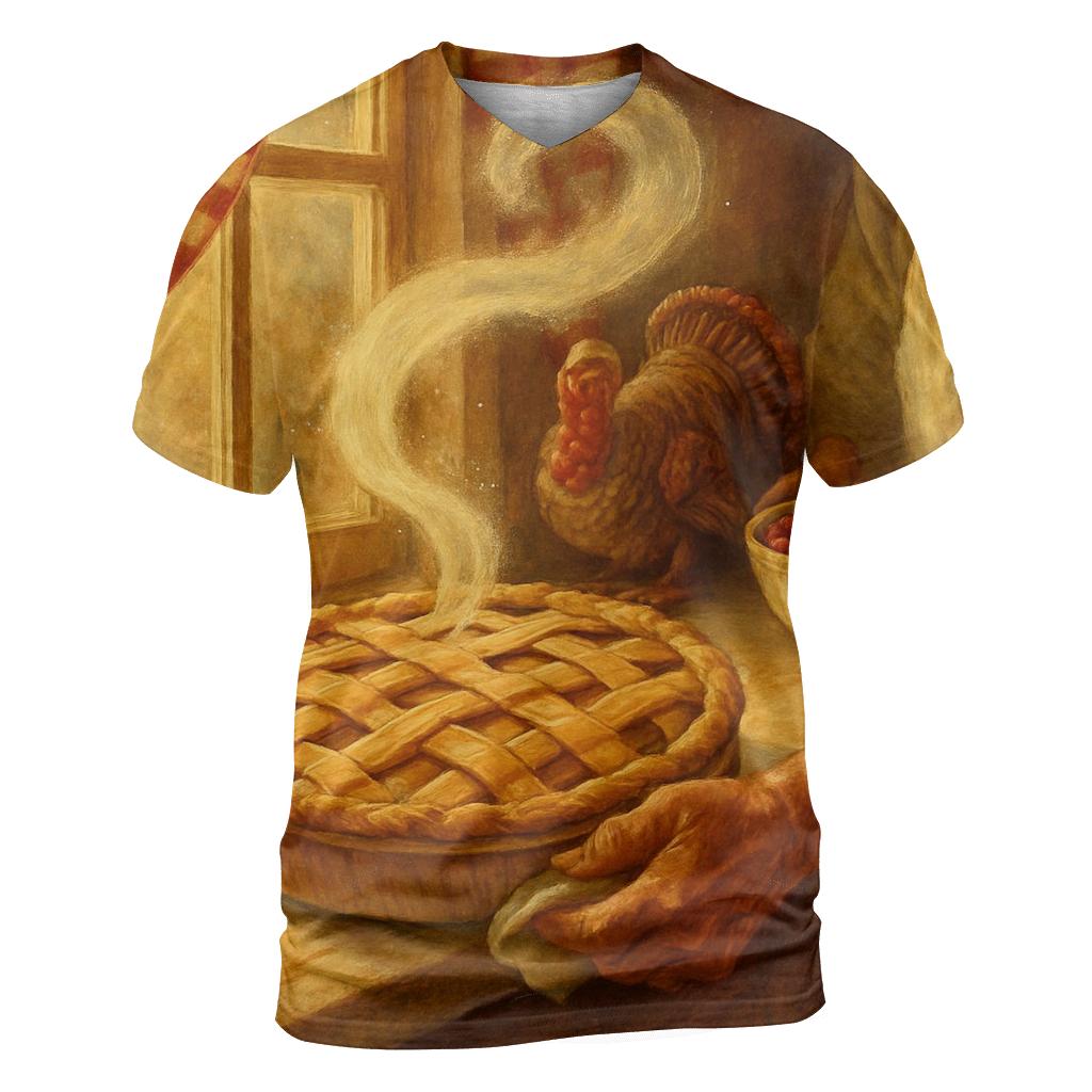Grandma Pie Window Steam Glow vibrant all-over design tees