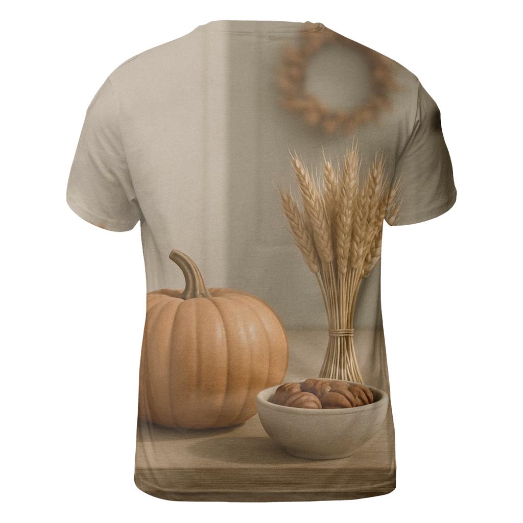 Autumn Porch Gratitude Still Life designer pattern shirts