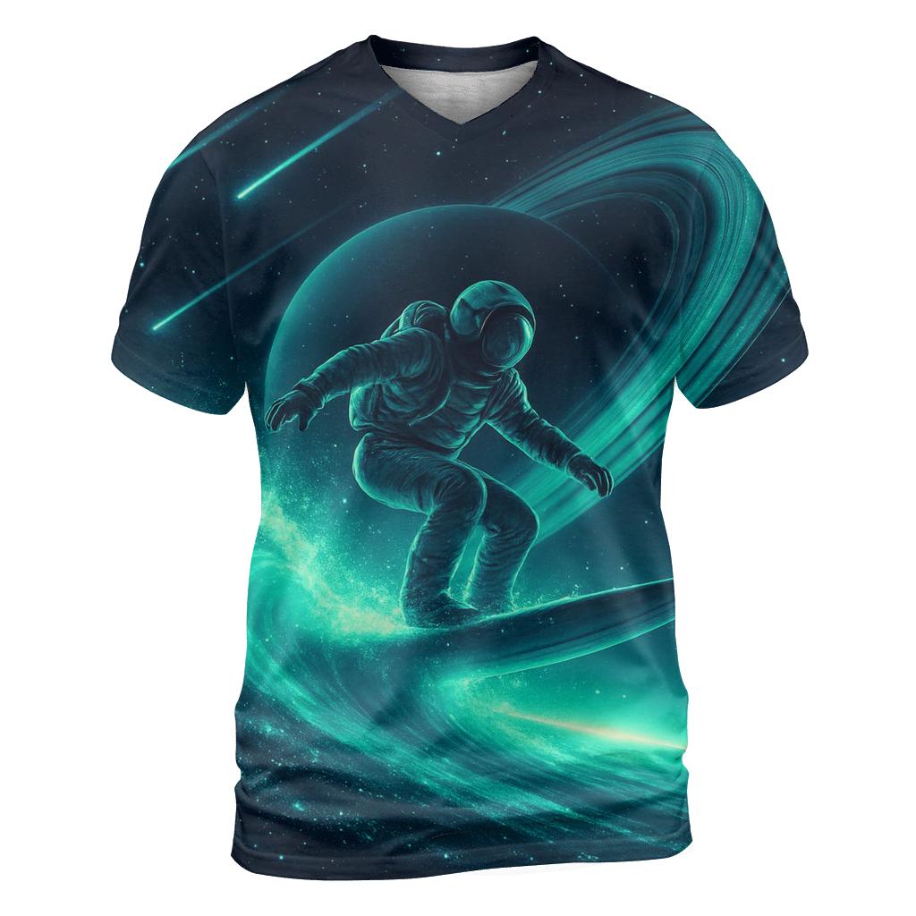 Aurora Surf On The Saturn Skies designer pattern shirts