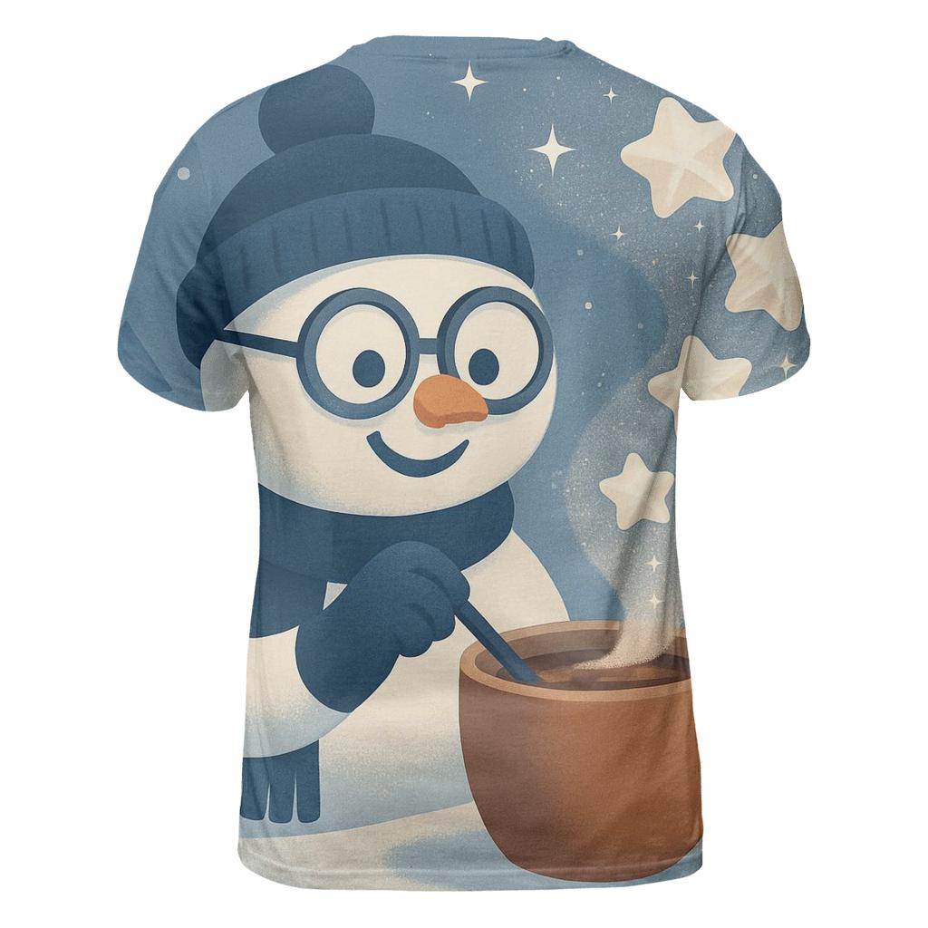Snowman Scientist Brewing Cocoa Constellations creative print fashion shirts