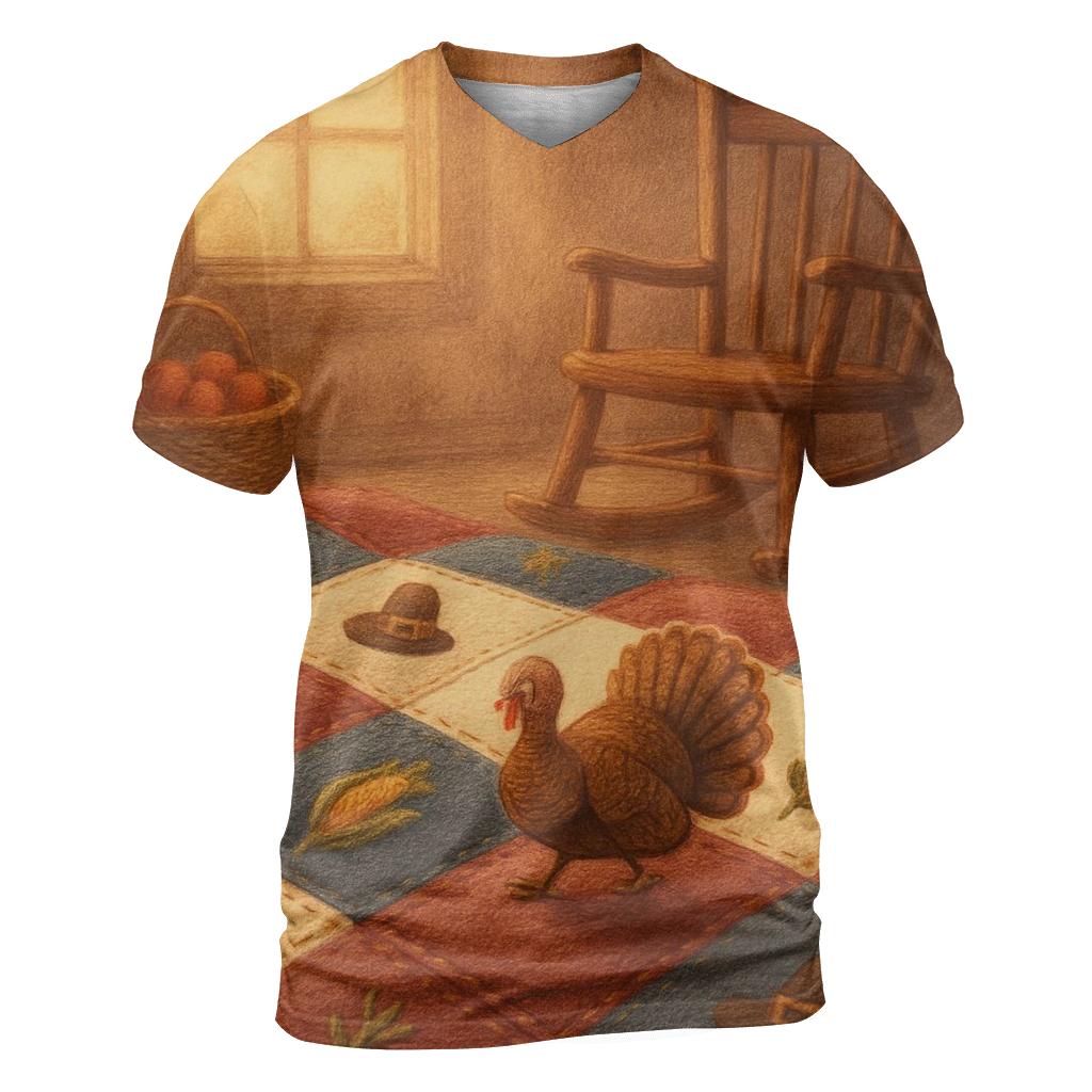 Pilgrim Harvest Quilt Dreamscape custom all-over print shirts