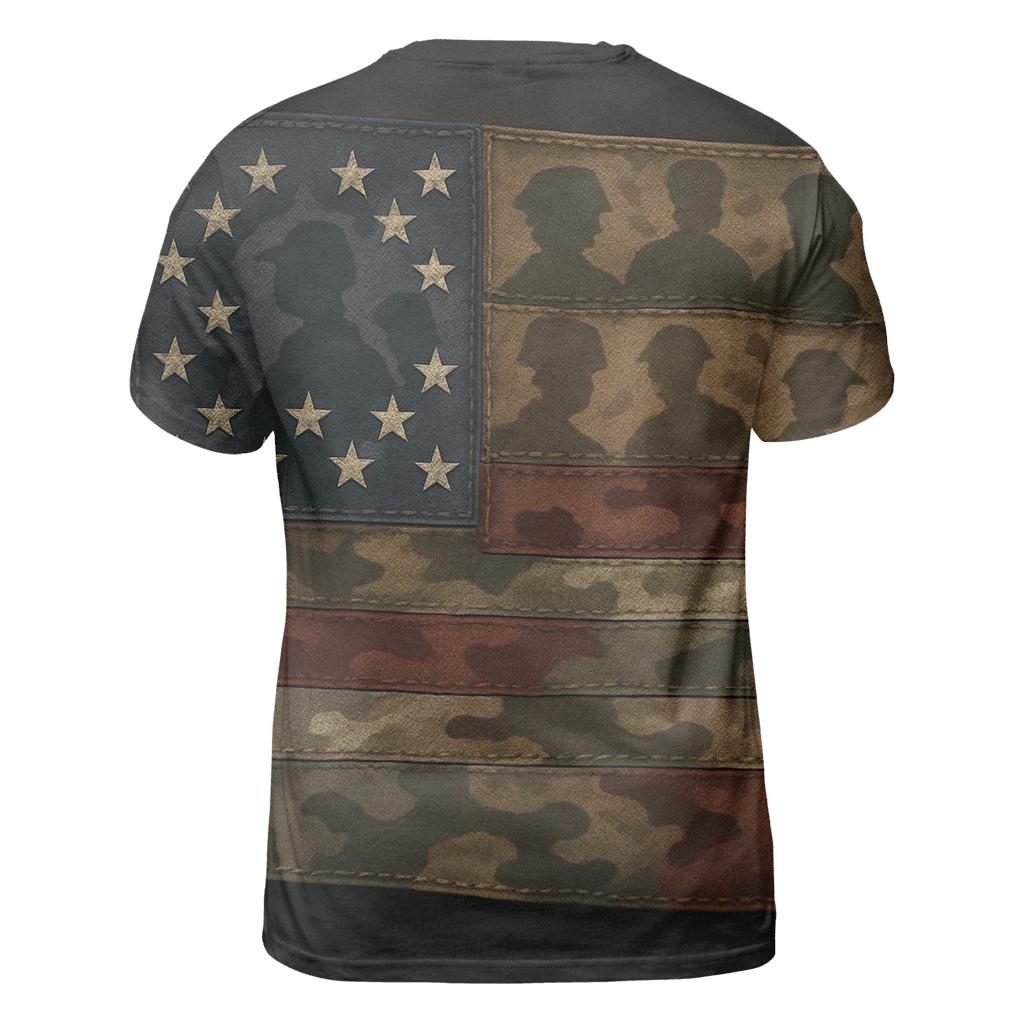 Camouflage Flag Mosaic Of Service vibrant all-over design tees