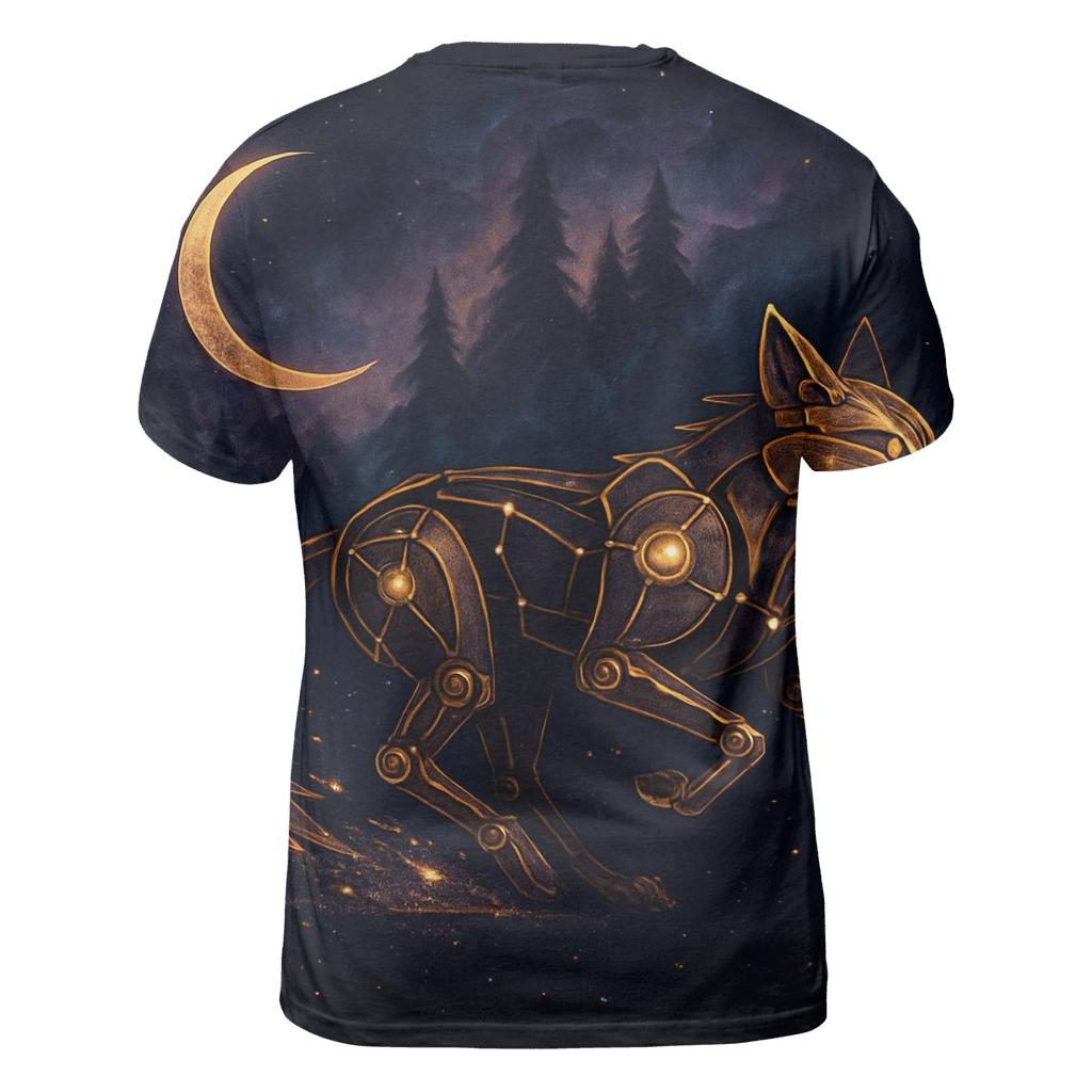 Clockwork Constellation Fox vibrant all-over design tees