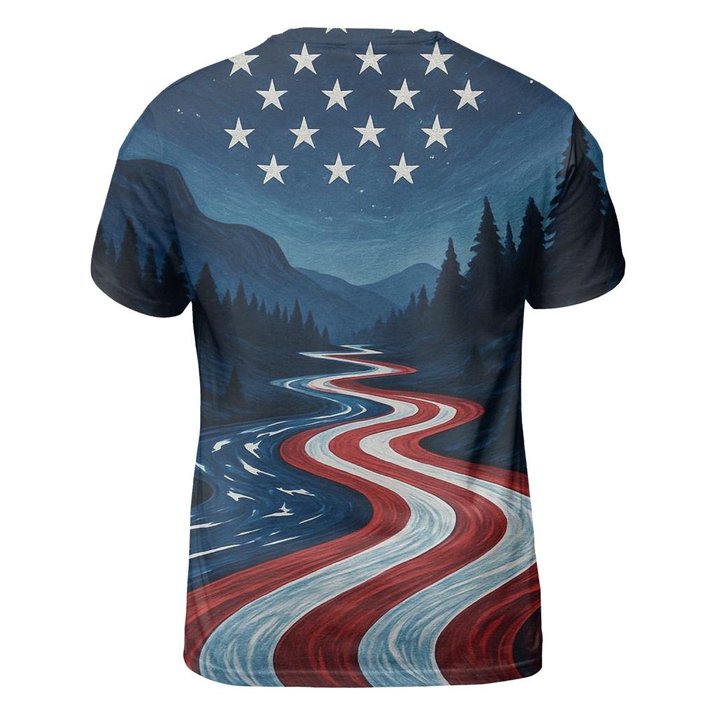 River Of Stripes Through Pine Valley creative print fashion shirts