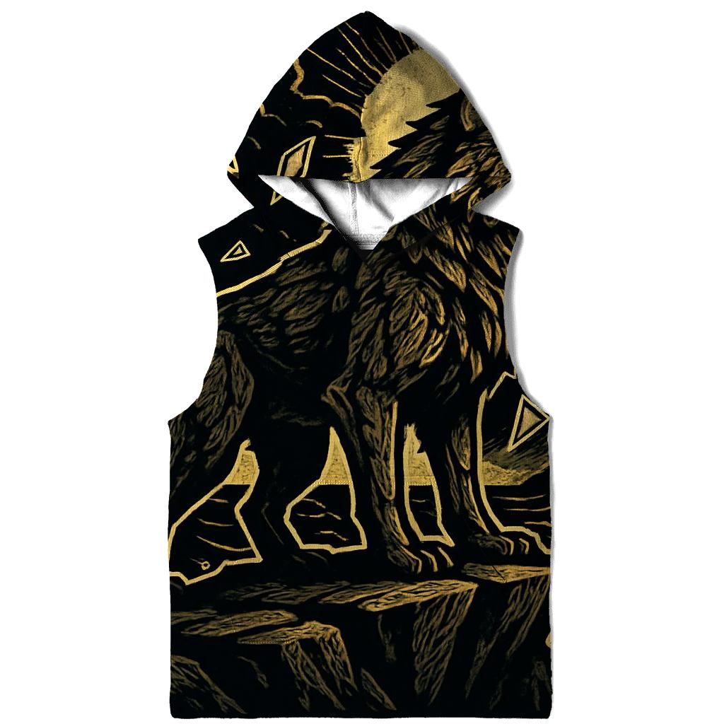 Obsidian Lighthouse Wolf graphic hoodies