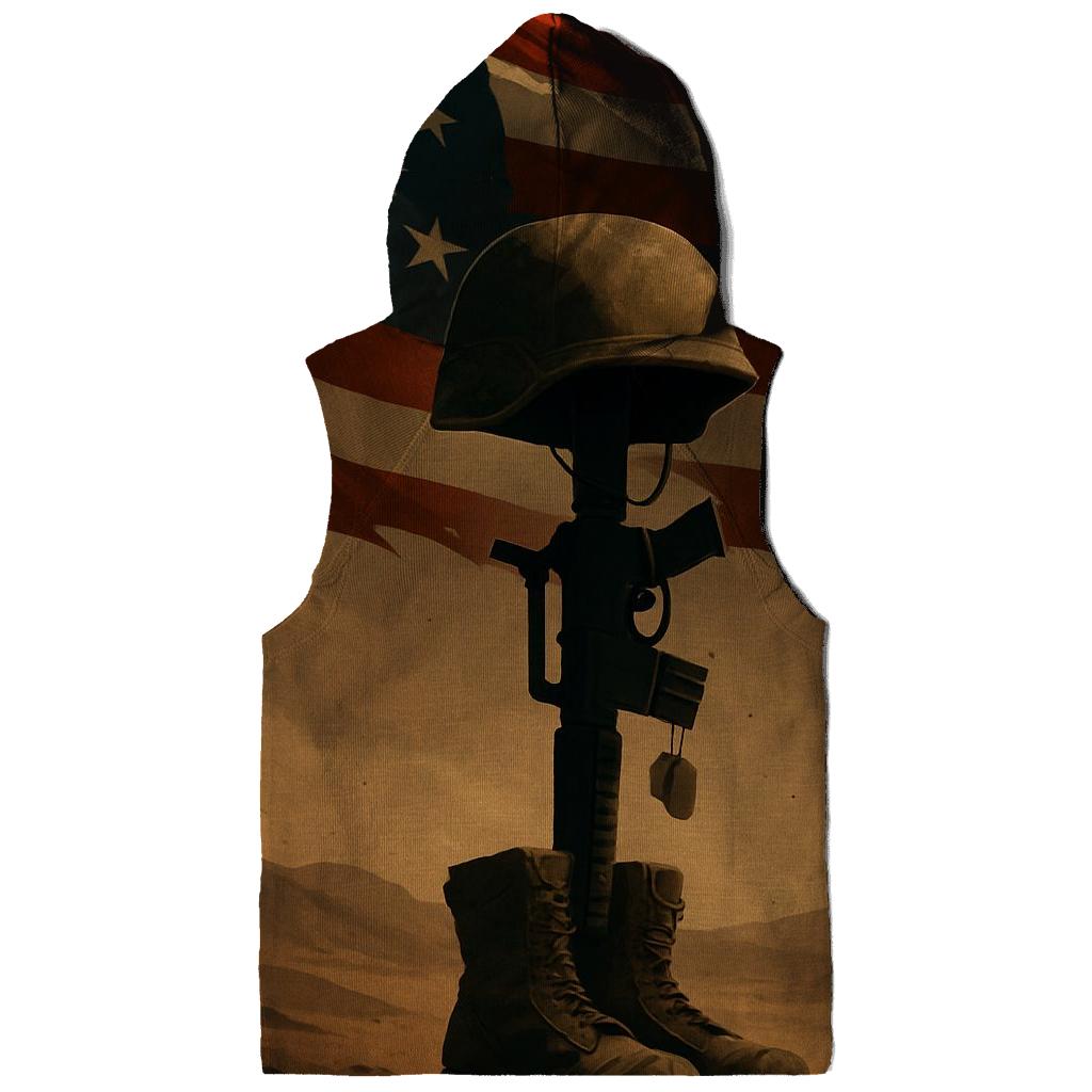 Desert Memorial Under A Quiet Flag Sky zip-up hoodies