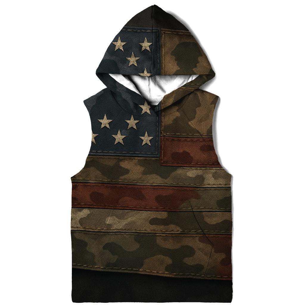 Camouflage Flag Mosaic Of Service premium hoodies