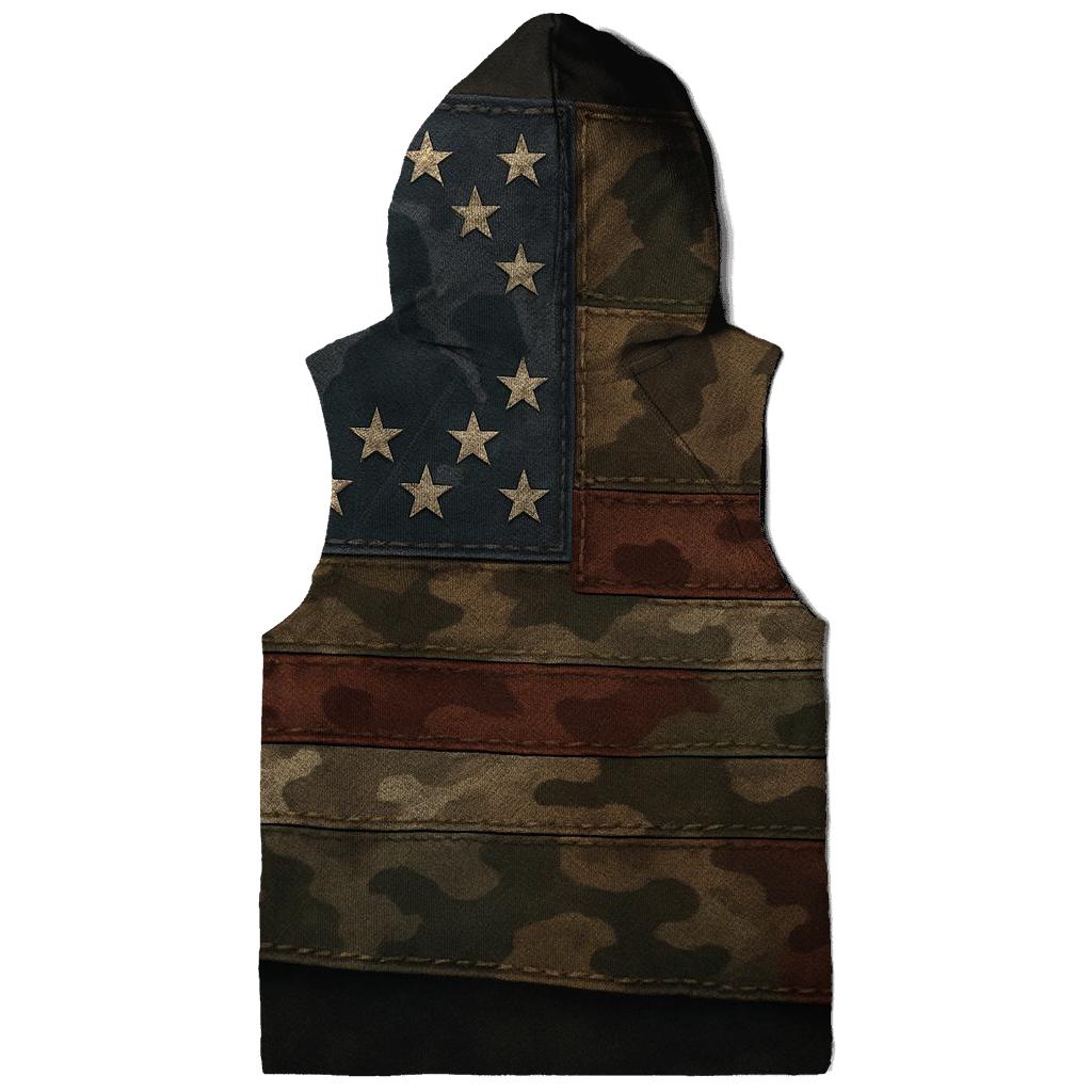 Camouflage Flag Mosaic Of Service premium hoodies