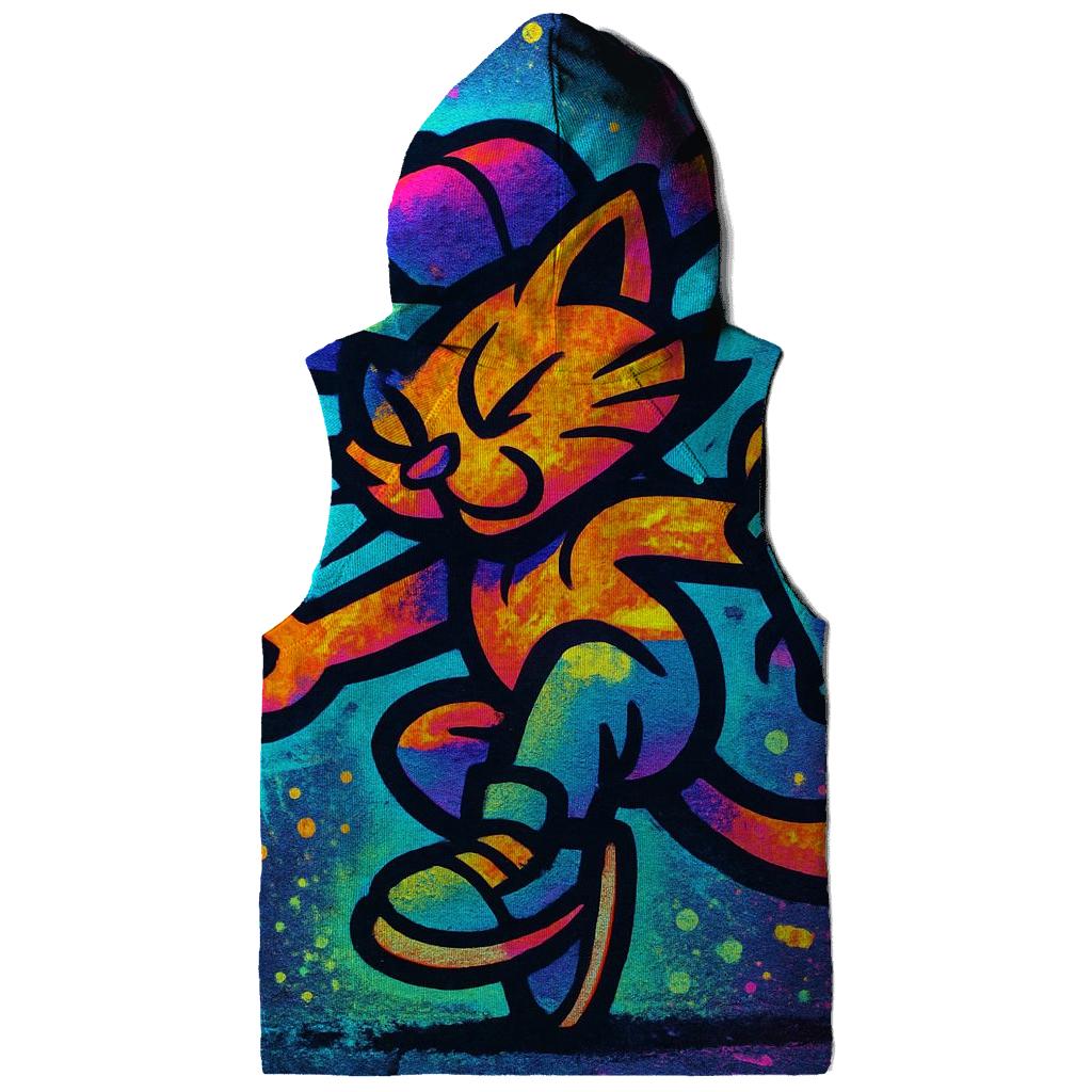 Graffiti Meteor Breakdancer Cat zip-up hoodies