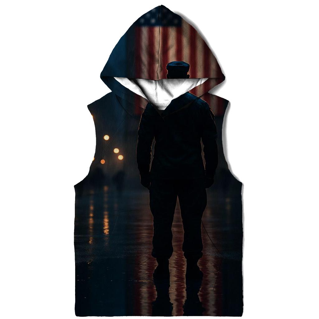 Rain Soaked City Tribute Flag Reflection pullover hoodies