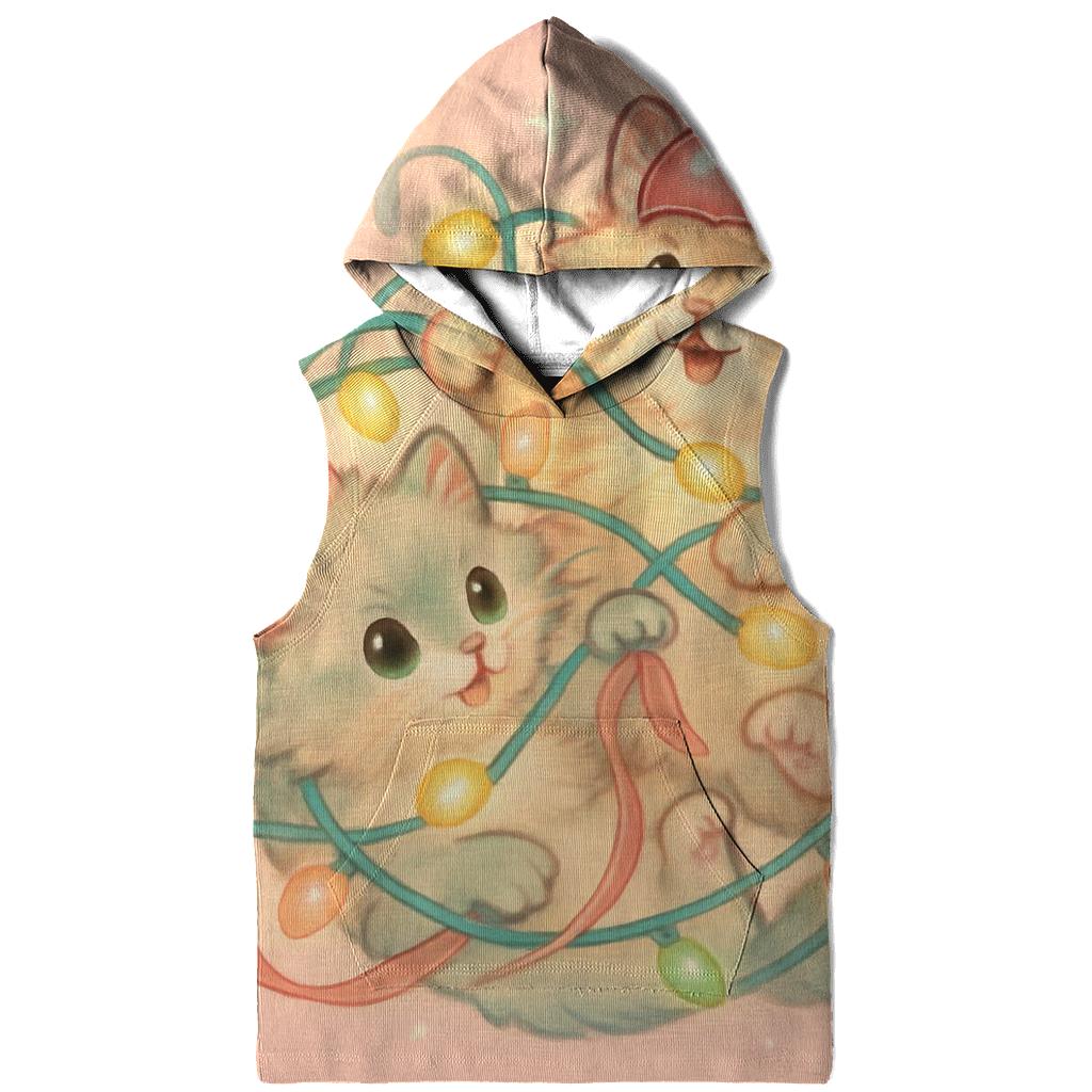 Christmas Cats Tangled In Twinkle Lights lightweight hoodies