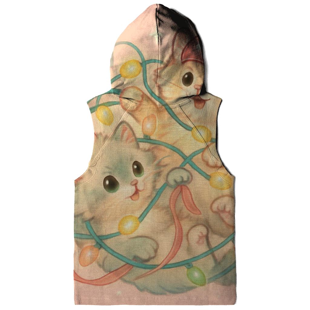 Christmas Cats Tangled In Twinkle Lights lightweight hoodies