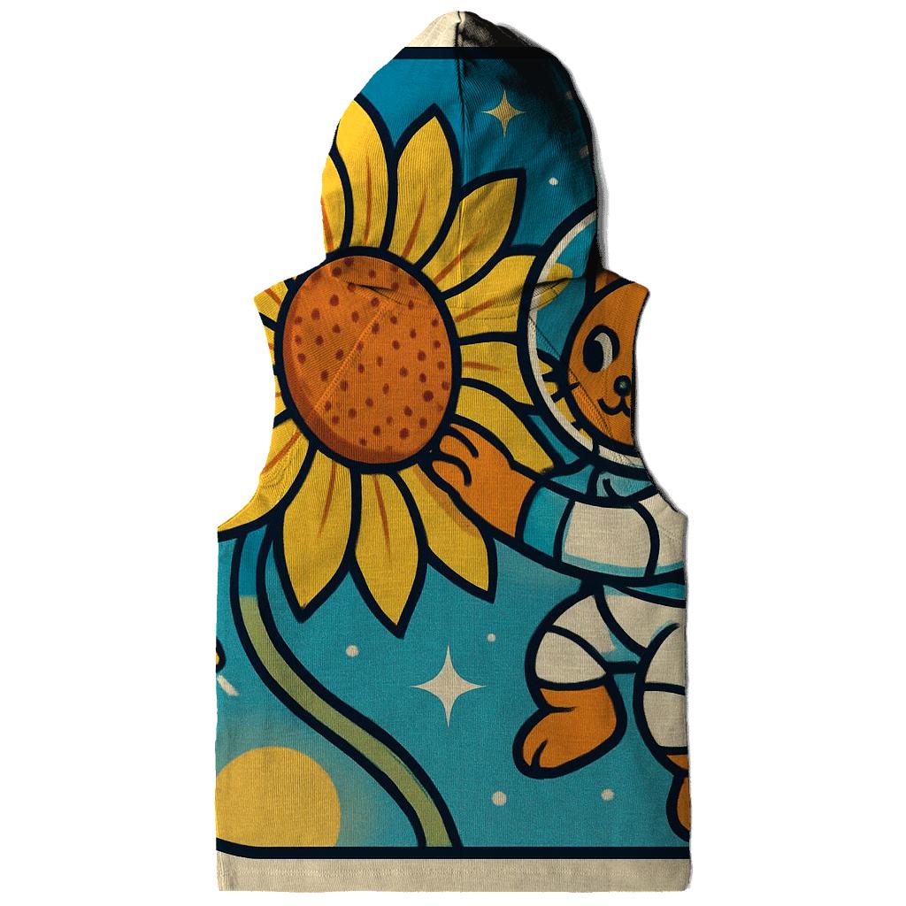 Sunflower Astronaut Cat printed hoodies