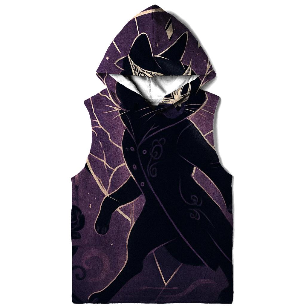 Haunted Mirror Masquerade Cat embroidered hoodies