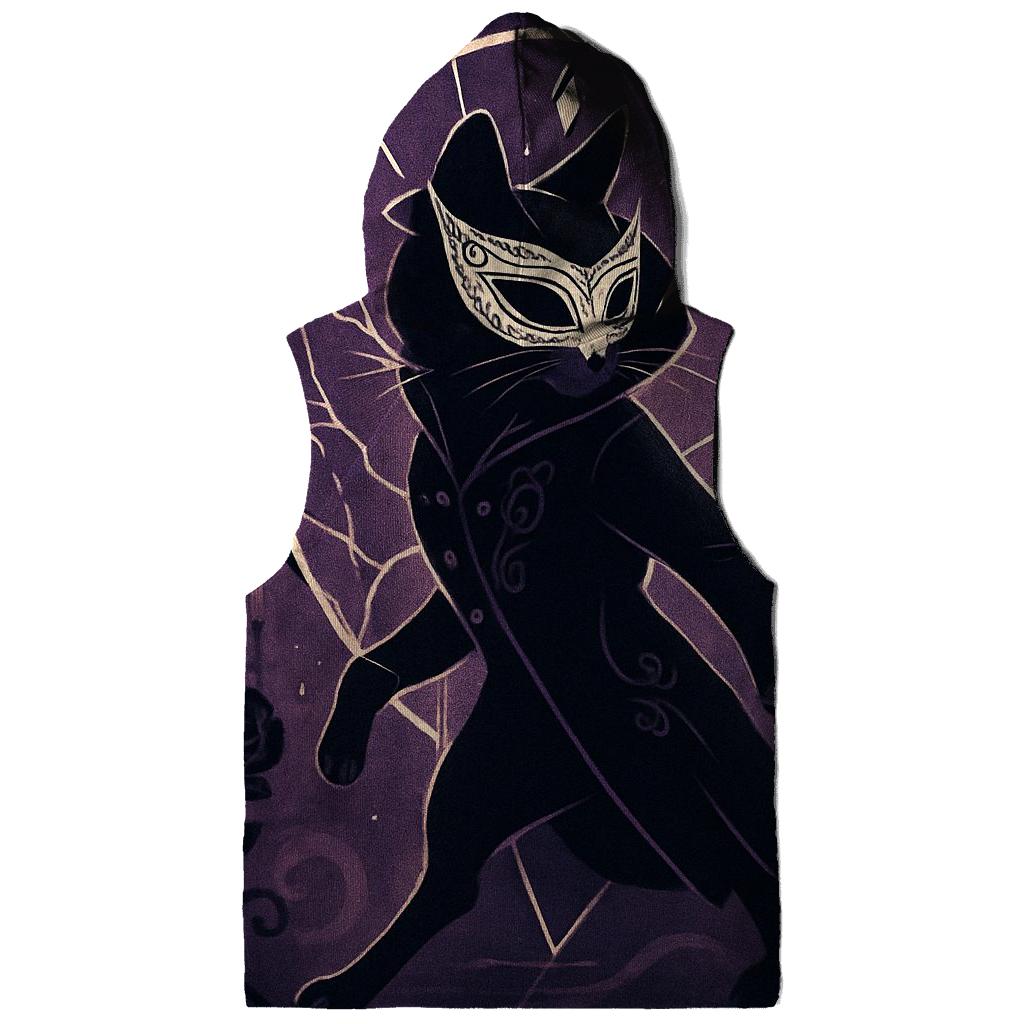 Haunted Mirror Masquerade Cat embroidered hoodies