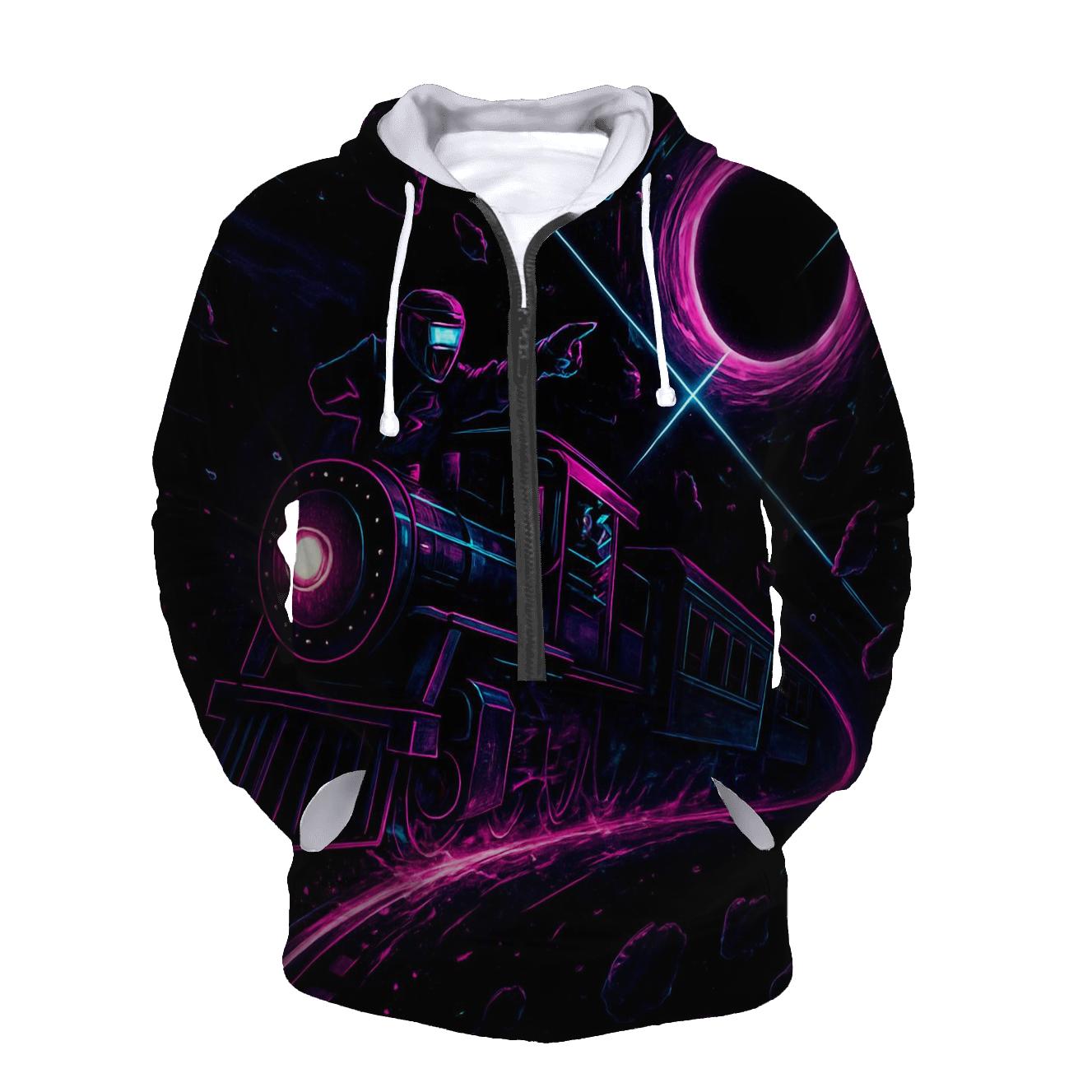 Neon Rail Through The Event Horizon heavyweight hoodies
