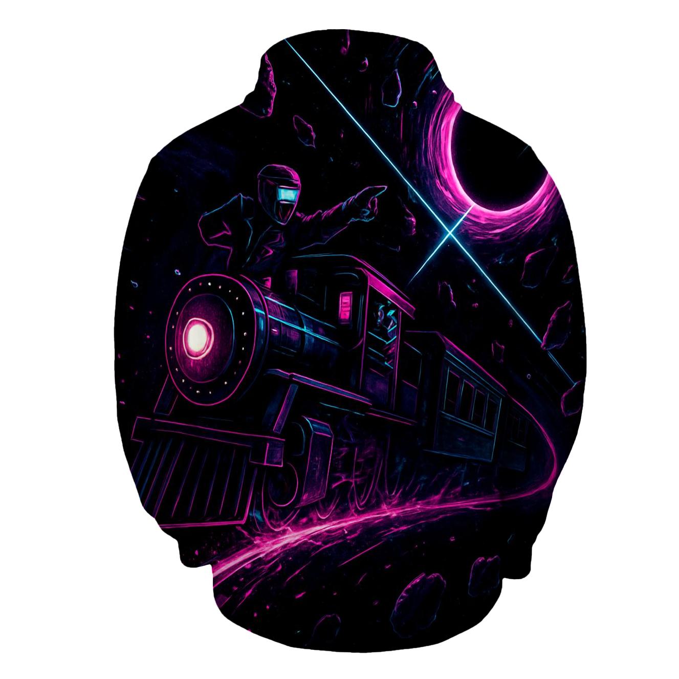 Neon Rail Through The Event Horizon heavyweight hoodies