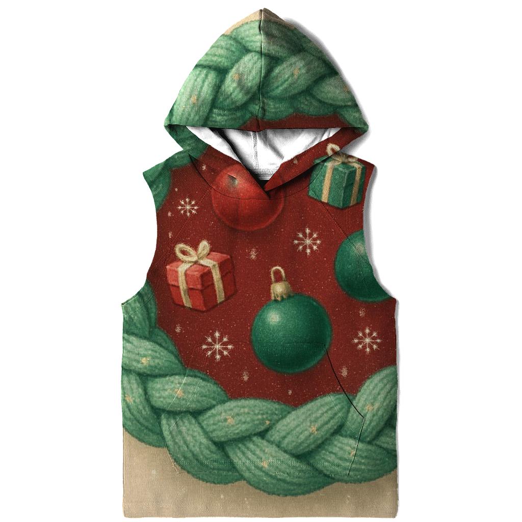Cozy Knit Wreath Of Floating Ornaments pullover hoodies