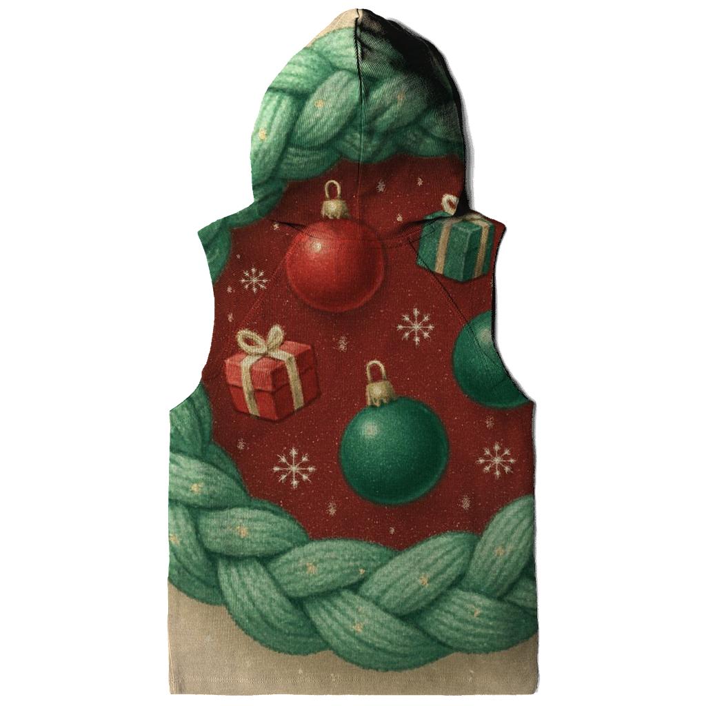 Cozy Knit Wreath Of Floating Ornaments pullover hoodies