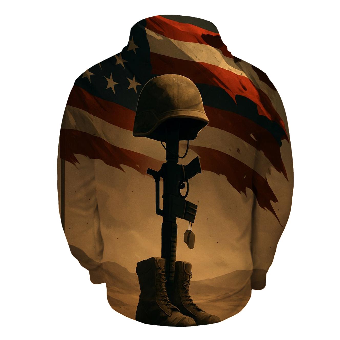 Desert Memorial Under A Quiet Flag Sky pullover hoodies