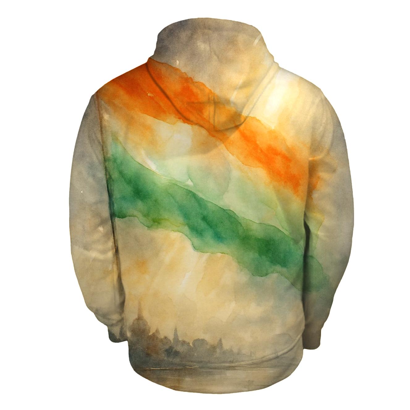 Saffron Storm Flag Of India lightweight hoodies