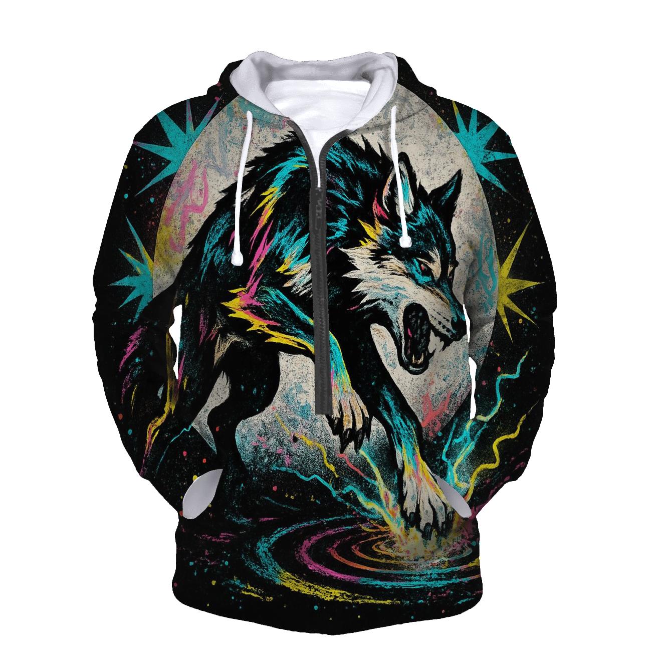 Graffiti Moon Drummer Wolf graphic hoodies