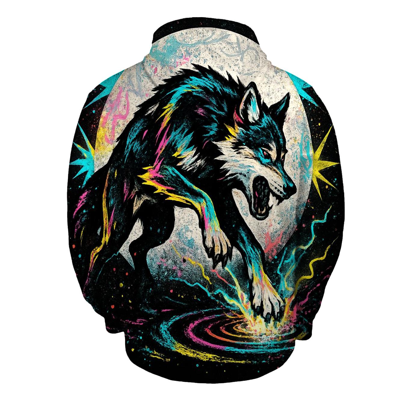 Graffiti Moon Drummer Wolf graphic hoodies