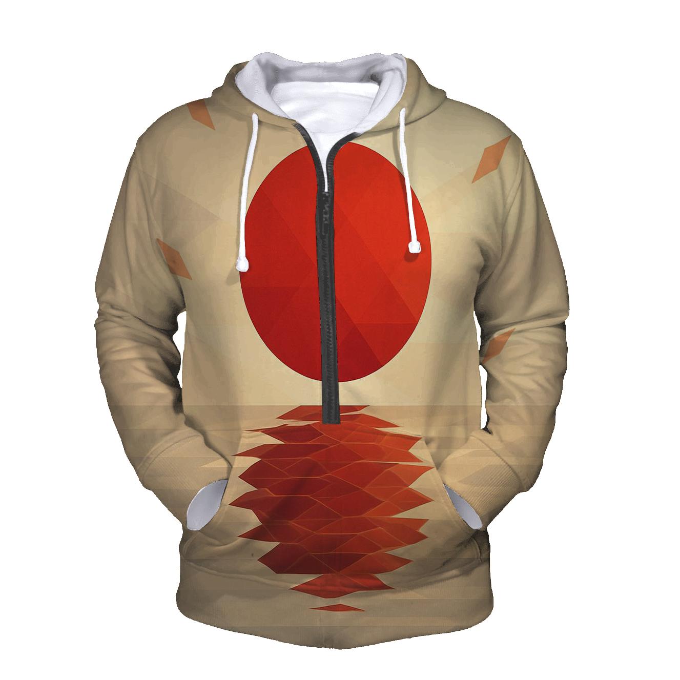 Sakura Reflection Flag Of Japan premium hoodies