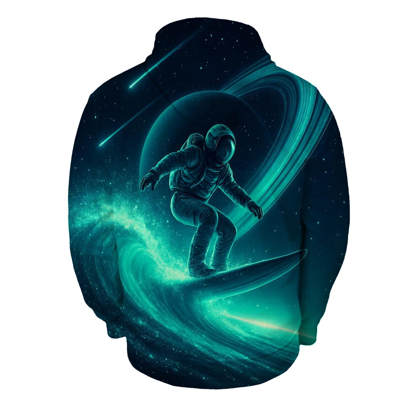 Aurora Surf On The Saturn Skies heavyweight hoodies