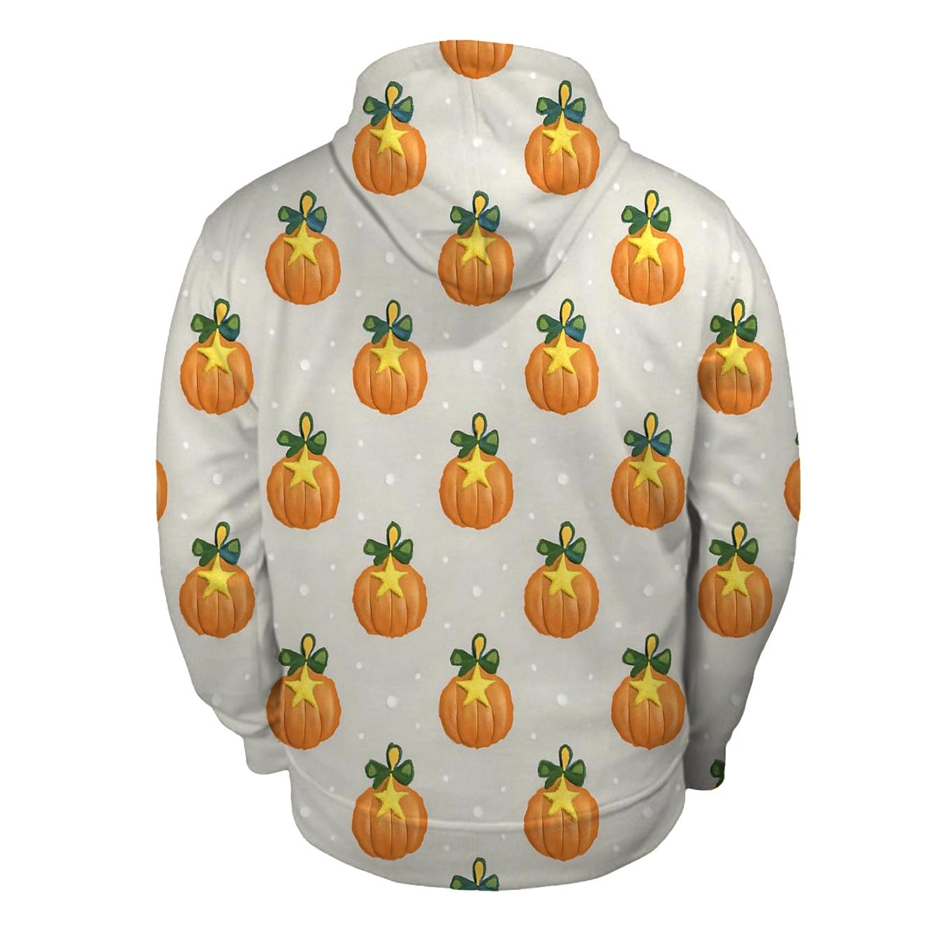 Star Ornament Pumpkin Polka Grid On Light Gray Background hoodie designs